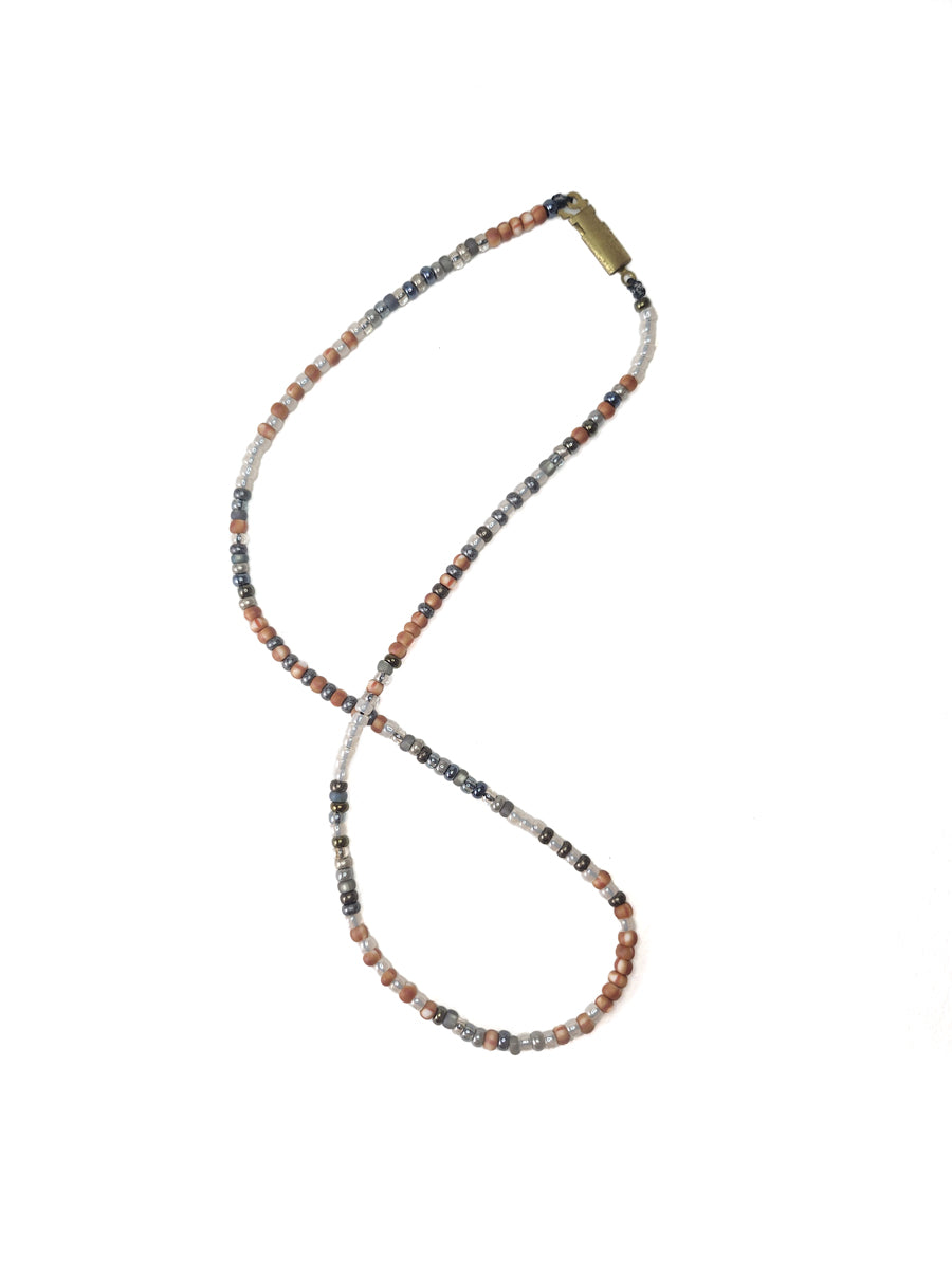 Coral Glass Bead Necklace