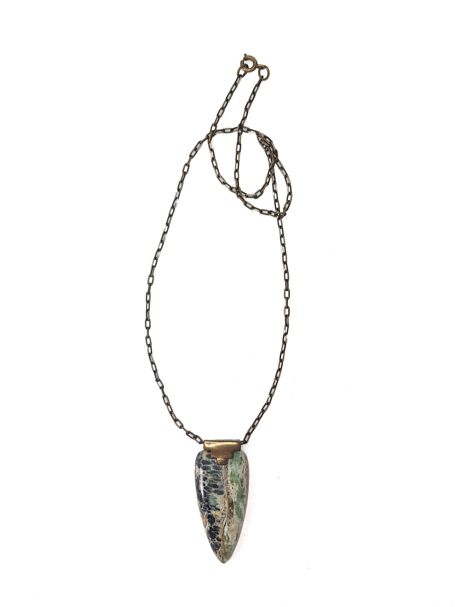 Brass and Variscite Necklace
