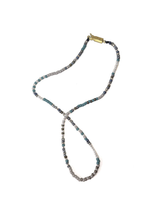 Turquoise Glass Bead Necklace