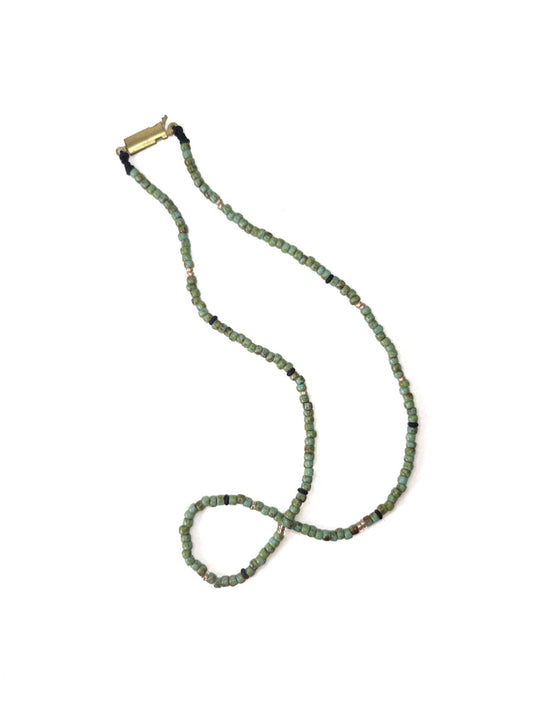 Green Glass Bead Necklace