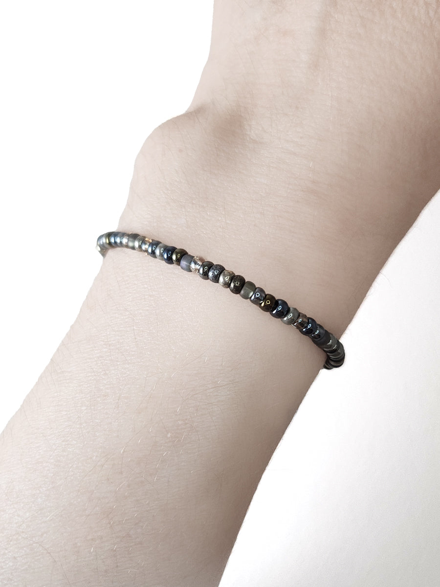 Gray Beaded Bracelet