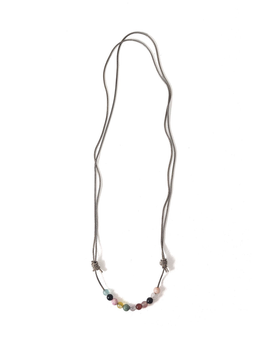 Sterling Silver Multi GEM Slide Necklace