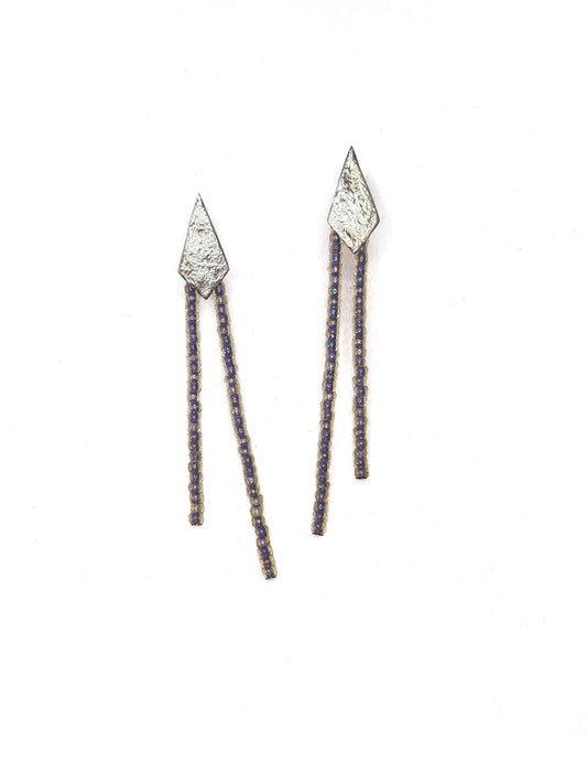 Sterling Silver and Glass Kite Earrings