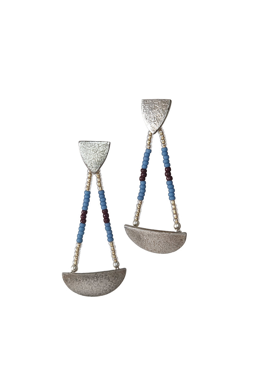 Sterling Silver Glass Bead Earrings