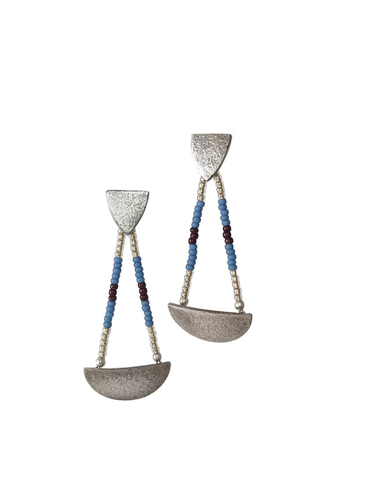 Sterling Silver Glass Bead Earrings